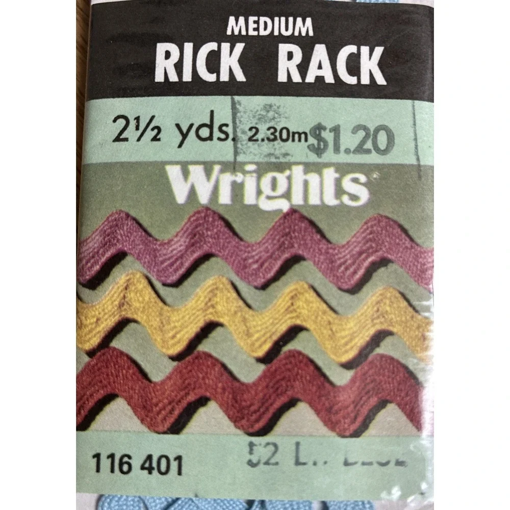 Wright's Sewing RICK RACK Pink Blue Medium 1/2